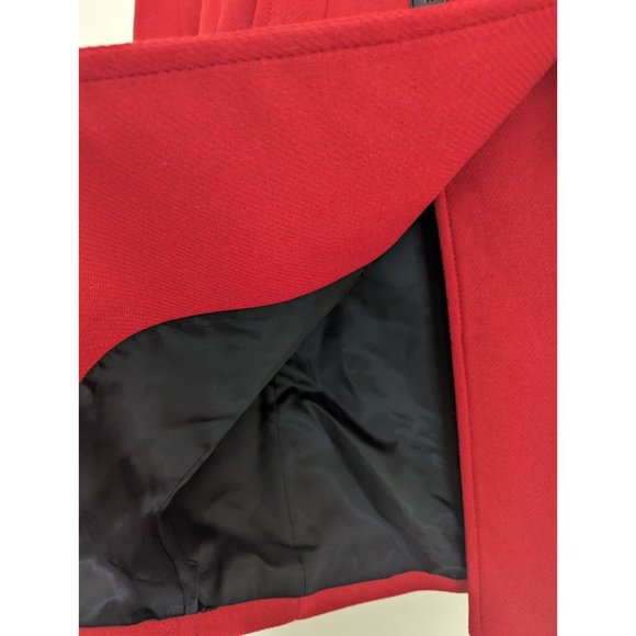 ZARA WOMEN RED LONG WOOL COAT DOUBLE BREASTED - Picture 11 of 12